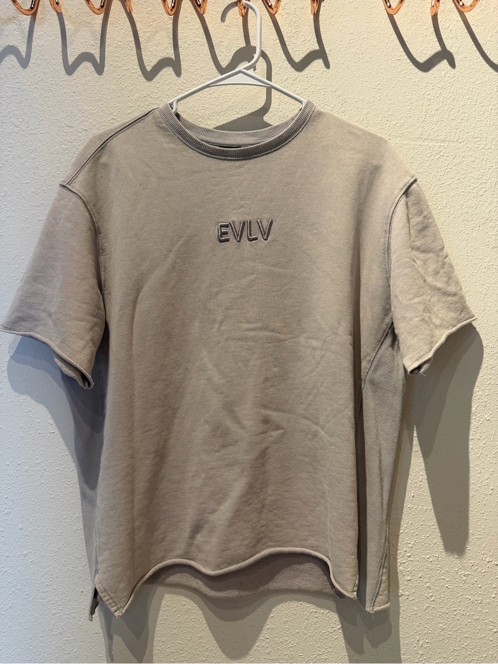 EVLV UNISEX Short-Sleeve Crewneck Shirt in Taupe